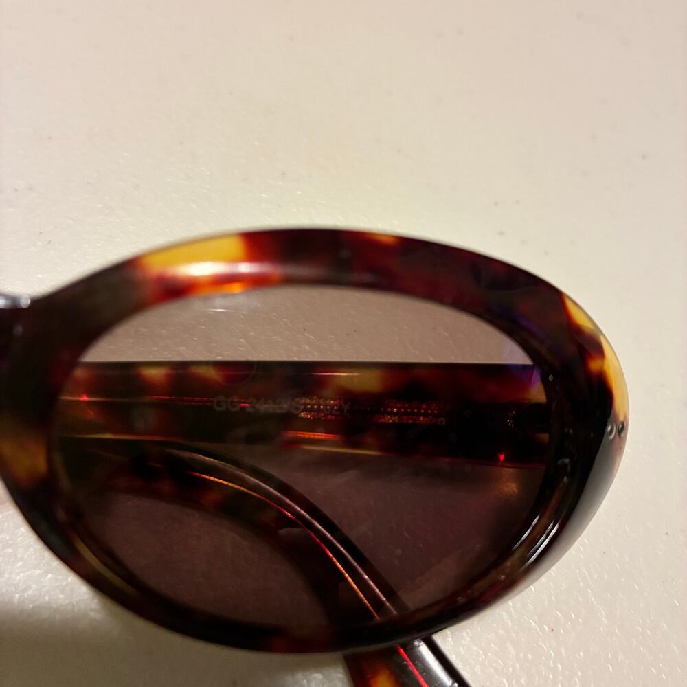 Vintage Gucci GG 2413/S 02Y Oval Tortoise Sunglasses Brown Made In Italy READ - Picture 6 of 16